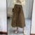 2022 Autumn New High Waist Slimming Simple Solid Color Casual Loose Temperament Cotton Women A-line Long Skirt Free Shipping