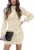 ANRABESS Women Turtleneck Long Sleeve Knit Stretchable Elasticity Slim Sweater Bodycon Mini Sweater Dress