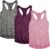icyzone Workout Tank Tops for Women – Racerback Athletic Yoga Tops, Running Exercise Gym Shirts(Pack of 3)