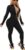 XXTAXN Women’s Sexy Bodycon Long Sleeve V Neck Zipper Jumpsuit Rompers
